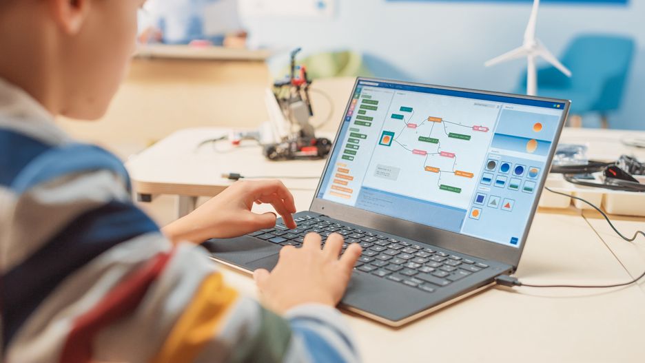 Smart Schoolboy Uses Laptop to Program Software for Robotics Engineering Class. Elementary School Science Classroom with Gifted Brilliant Children Working with Technology
Gorodenkoff Productions OU
4k, boy, children, class, classroom, computer, construction, development, diversity, education, electronics, engineering, future, idea, information technology, innovation, internet, invention, kids, laptop, learning, lesson, mechanics, modern, notebook, online, people, programming, robot, robotics, school, schoolchildren, science, screen, sitting, smart, software, students, studying, teacher, technology, ui, user interface, using, work, young