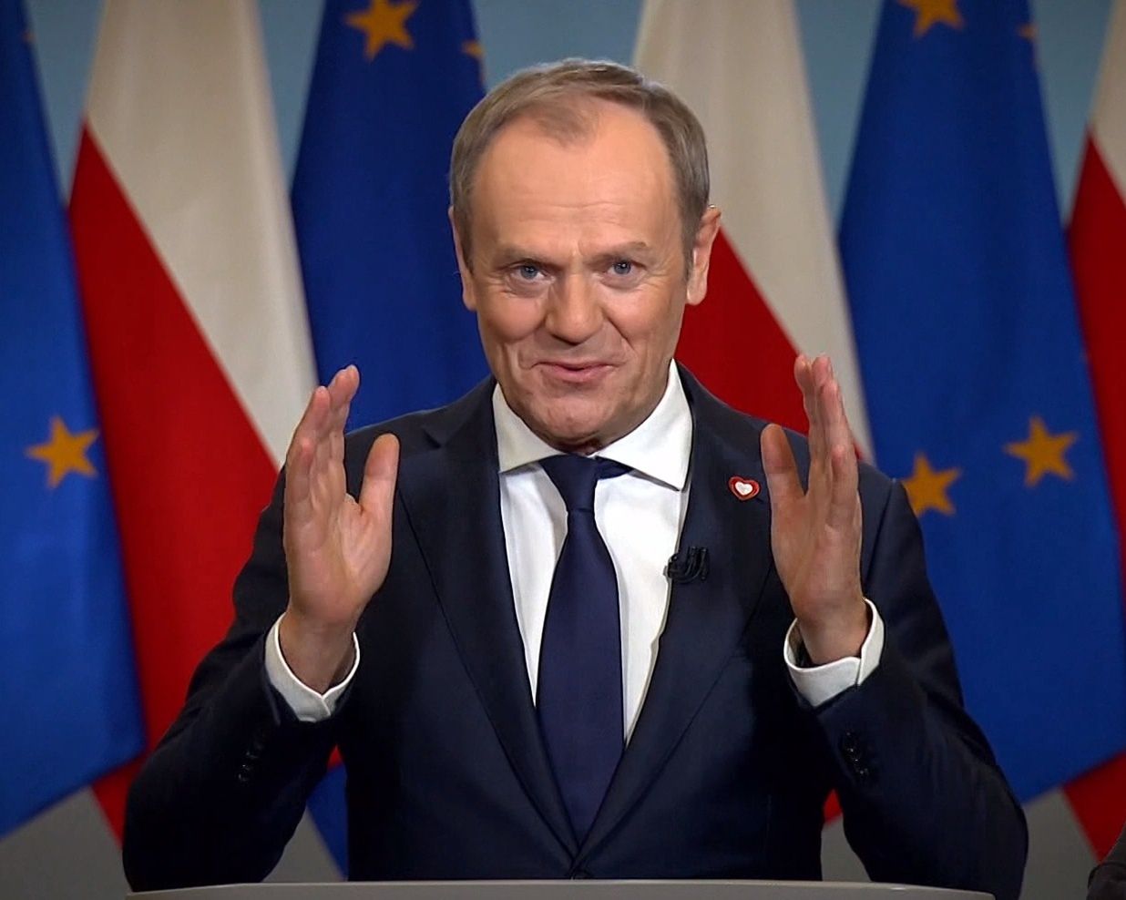 Donald Tusk podczas orędzia