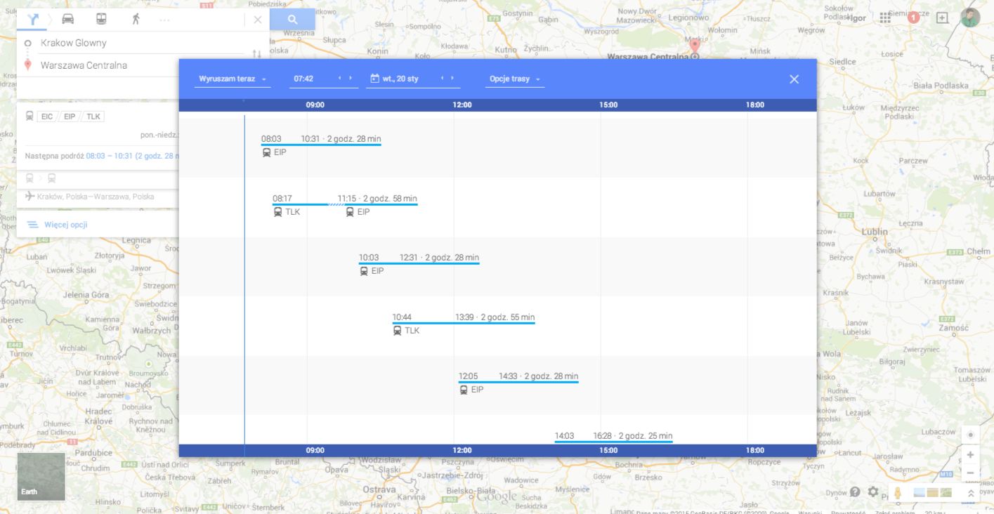 W końcu zaplanujesz podróż pociągiem z Mapami Google! 4