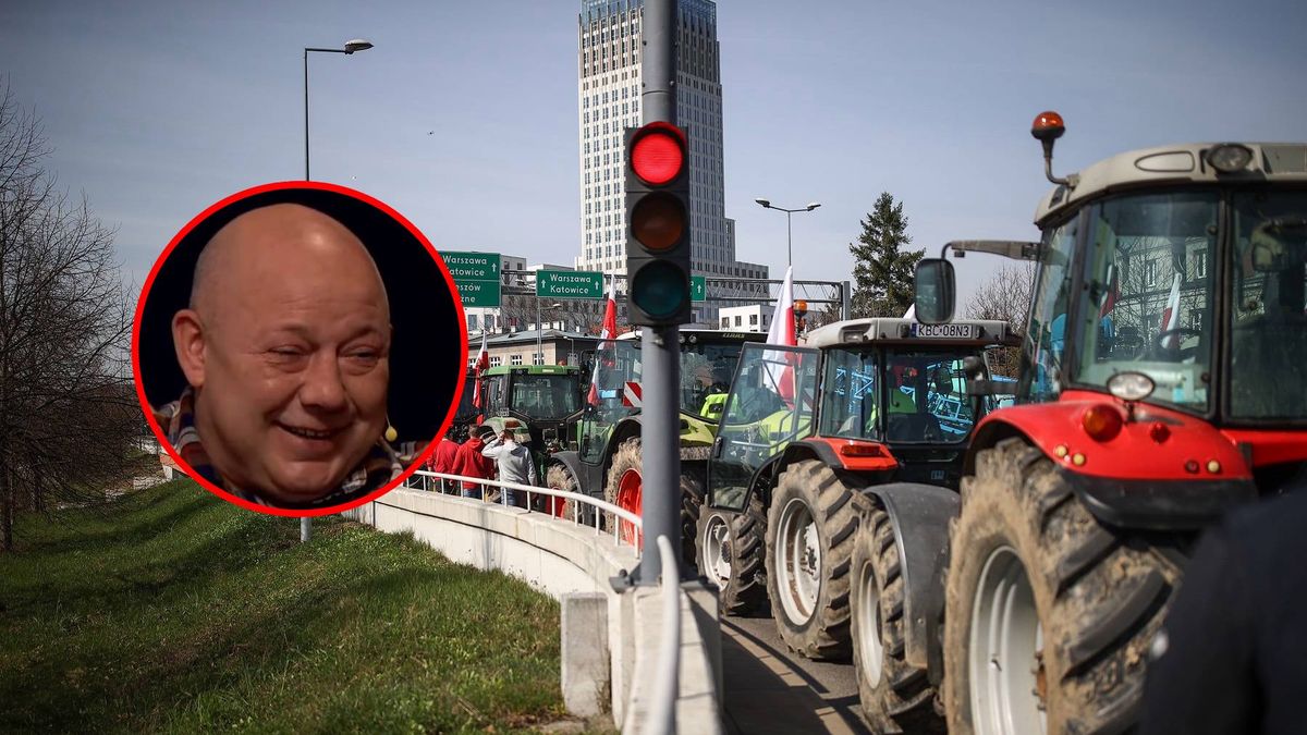 Protest rolników W kółku Wojciech Kowalczyk