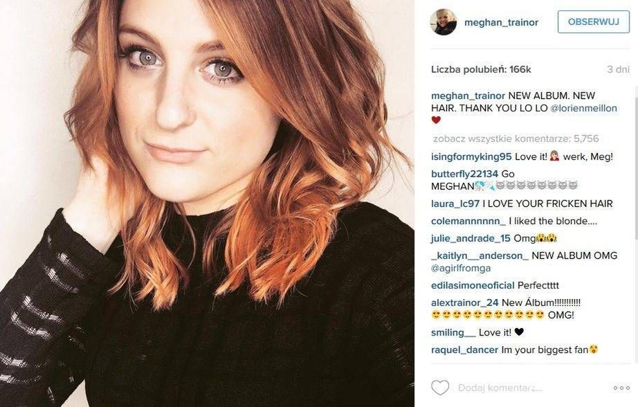 Nowa fryzura Meghan Trainor (fot. Instagram)