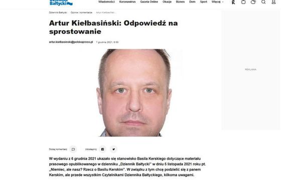 „Dziennik Bałtycki” publikuje sprostowanie, jego naczelny pisze, że to nie sprostowanie