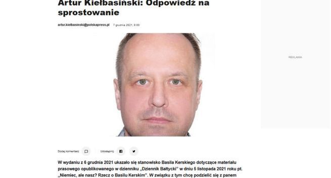 „Dziennik Bałtycki” publikuje sprostowanie, jego naczelny pisze, że to nie sprostowanie