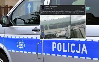 "Elka" utknęła na przejeździe. Bulwersujący widok w Oławie