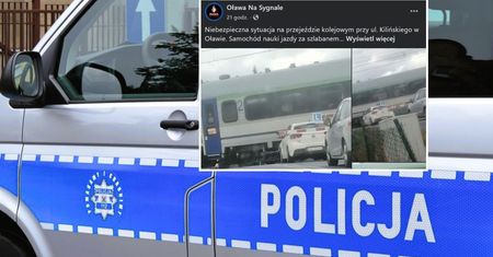 "Elka" utknęła na przejeździe. Bulwersujący widok w Oławie