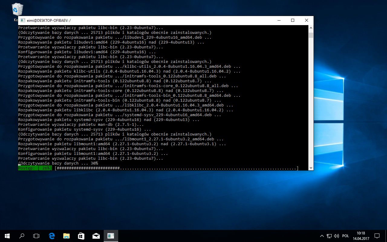 Bezbolesna aktualizacja Ubuntu w linuksowym podsystemie