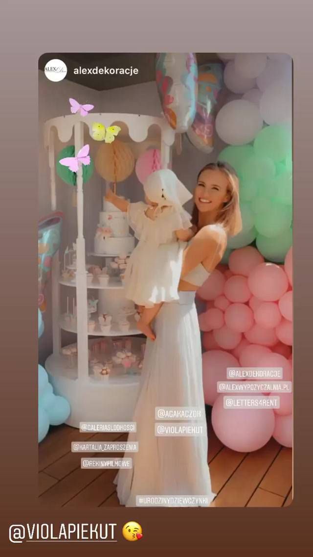 Agnieszka Kaczorowska - pierwsze urodziny Emilki