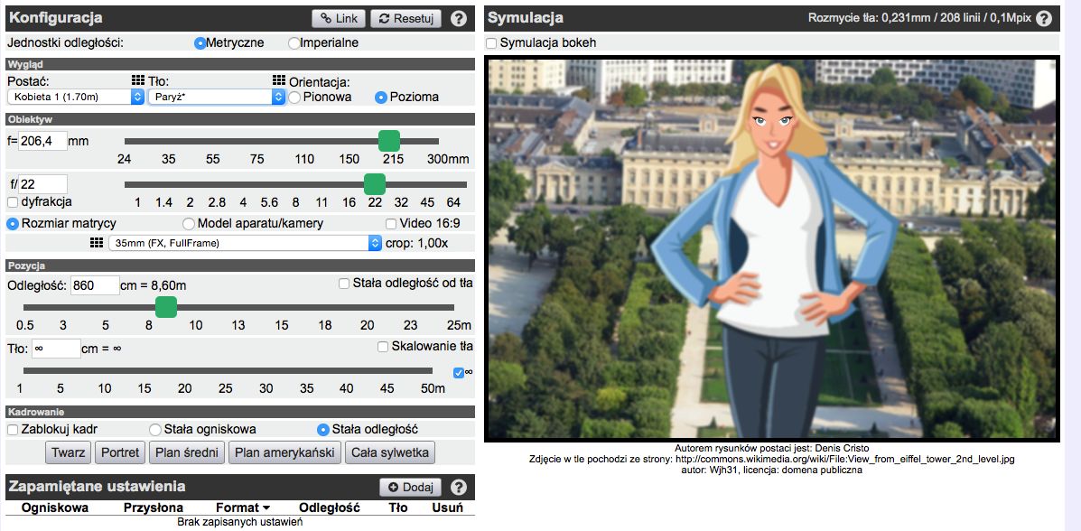 Wizualny symulator i kalkulator głębi ostrości - przydatne narzędzie nie tylko dla początkujących 2