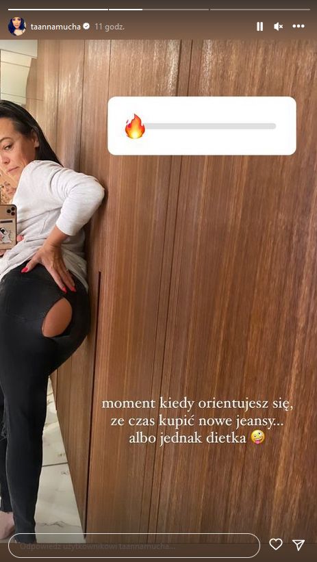 Anna Mucha chwali się dziurą w spodniach