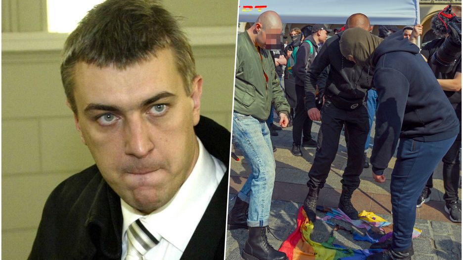 Roman Giertych na zdjęciu z 2006 r. i Młodzież Wszechpolska w akcji, maj 2023 r.