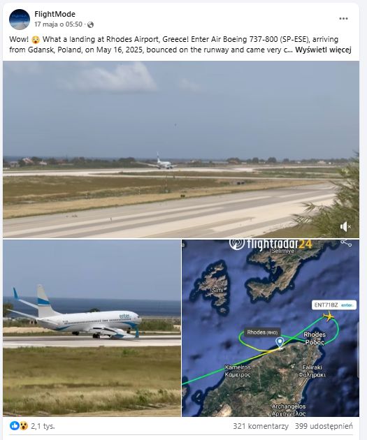 Nagranie udostępniono na Flight Mode.