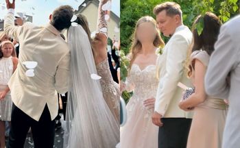 Stylistka o sukni ślubnej żony Brzozowskiego. Zwraca uwagę na dekolt