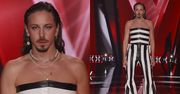 Michał Szpak w pasiastym wdzianku melduje się na planie "The Voice of Poland". Stylowo? (ZDJĘCIA)