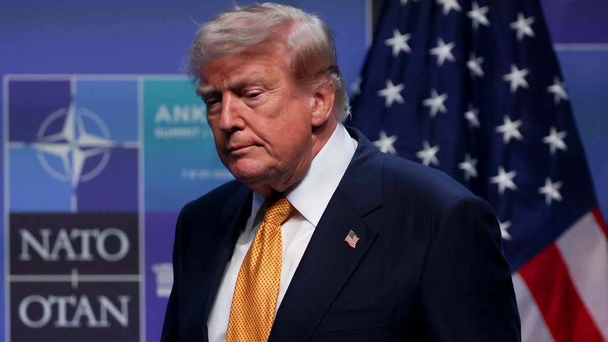 Donald Trump, President of United States, attends the press conference during the 2026 NATO Ankara Summit in Ankara, Turkiye, on July 8th, 2026. (Photo by Beata Zawrzel/NurPhoto via Getty Images)