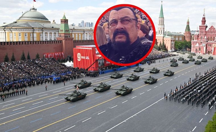 Steven Seagal na paradzie w Moskwie. Jest nagranie