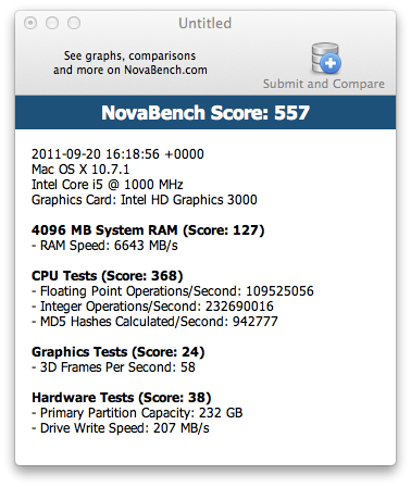 MacBook Air 13,3“ (Mid 2011) Core i5 – test