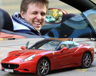 Kukulski pozuje w Ferrari... "PARCIE NA SZKŁO"?