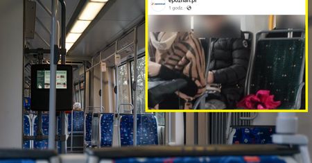 Mokry parasol na siedzeniu w tramwaju. "Czy ludzie nie mają wyobraźni?"