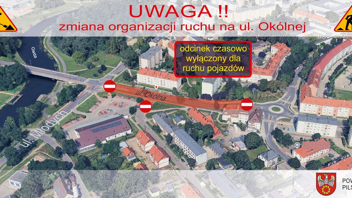 Zamknięcie ul. Okólnej w Pile. 