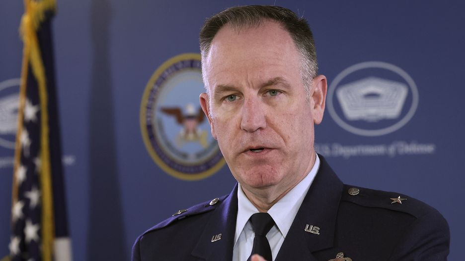 ARLINGTON, VIRGINIA - MARCH 16:  Pentagon spokesman Air Force Brig. Gen. Patrick Ryder answers questions during a briefing at the Pentagon March 16, 2023 in Arlington, Virginia. Ryder answered questions on a range of issues related primarily the recent downing of a U.S. drone over the Black Sea.  (Photo by Win McNamee/Getty Images)
