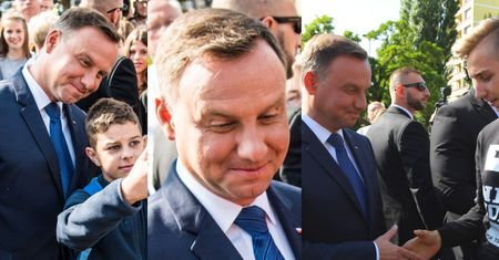 Andrzej Duda pozuje do selfie i "zbija piątki" z uczniami (ZDJĘCIA)