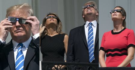Donald, Melania i Ivanka Trump oglądają zaćmienie słońca (ZDJĘCIA)