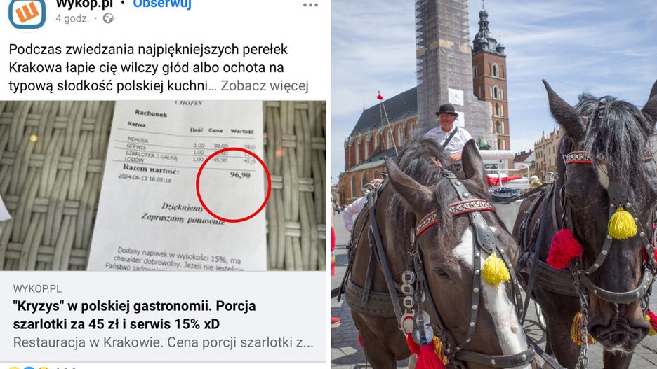 Cena za szarlotkę w Krakowie