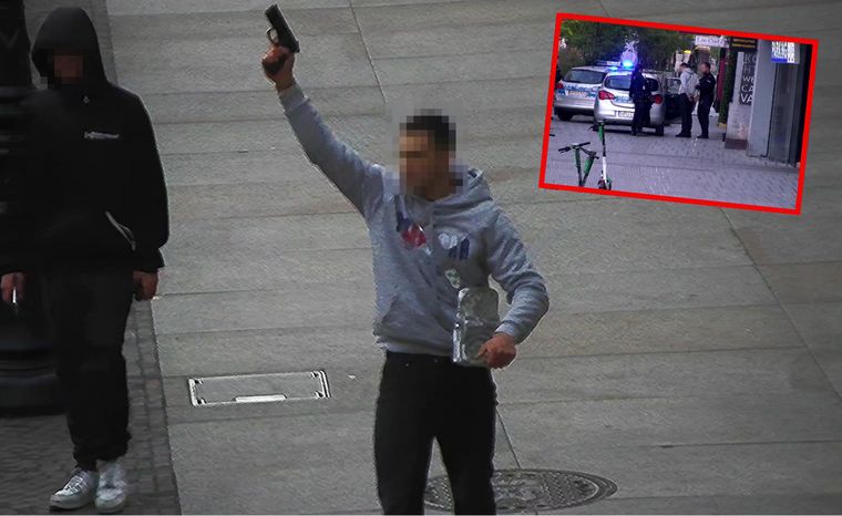 "Celował w powietrze i otoczenie". Groźne sceny w centrum miasta