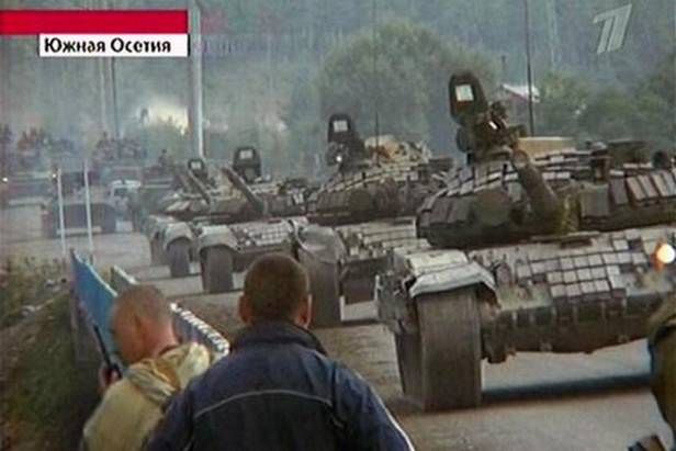 Rosyjskie czołgi w Południowej Osetii (Fot. RussiaBlog.org)