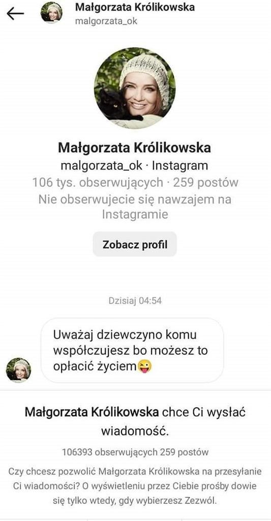 Bulwersująca wiadomość od Małgorzaty Królikowskiej-Ostrowskiej