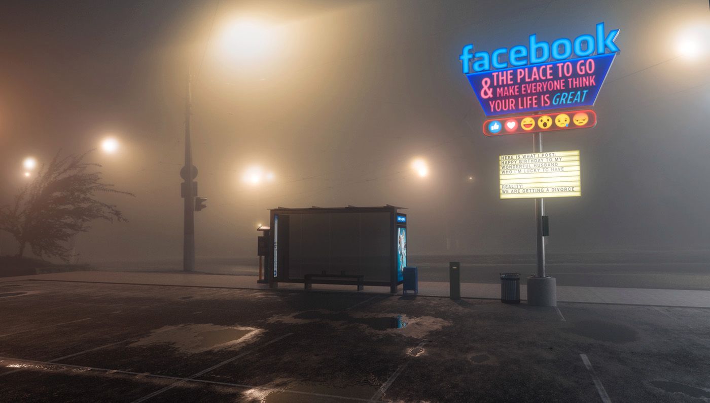 "Antisocial" - neony, które zdradzają wady mediów społecznościowych 3