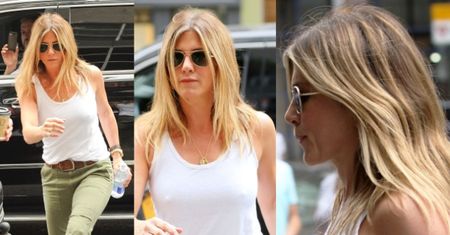 47-letnia (!) Jennifer Aniston BEZ STANIKA! (ZDJĘCIA)