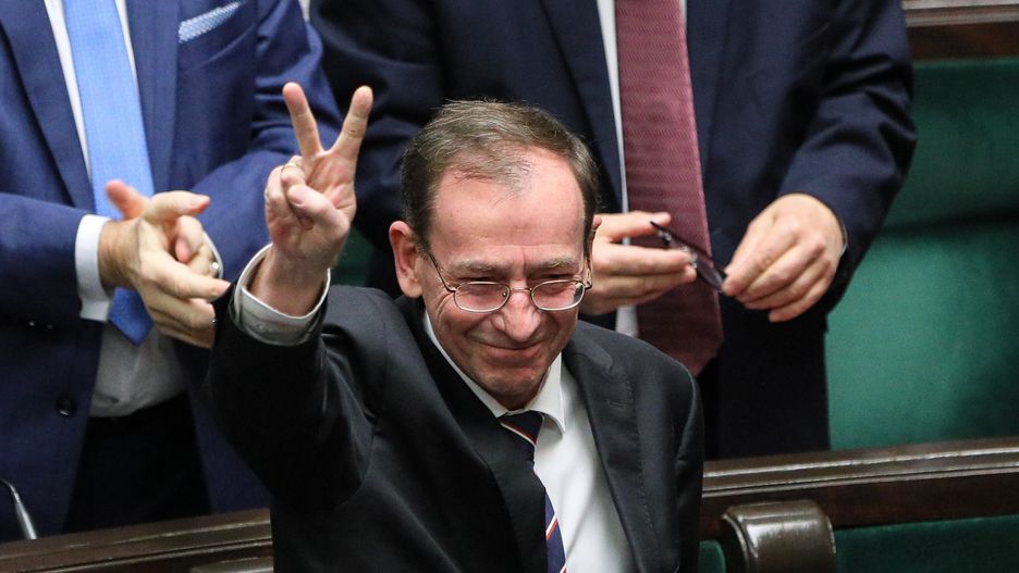 Mariusz Kamiński podczas czwartkowych obrad Sejmu