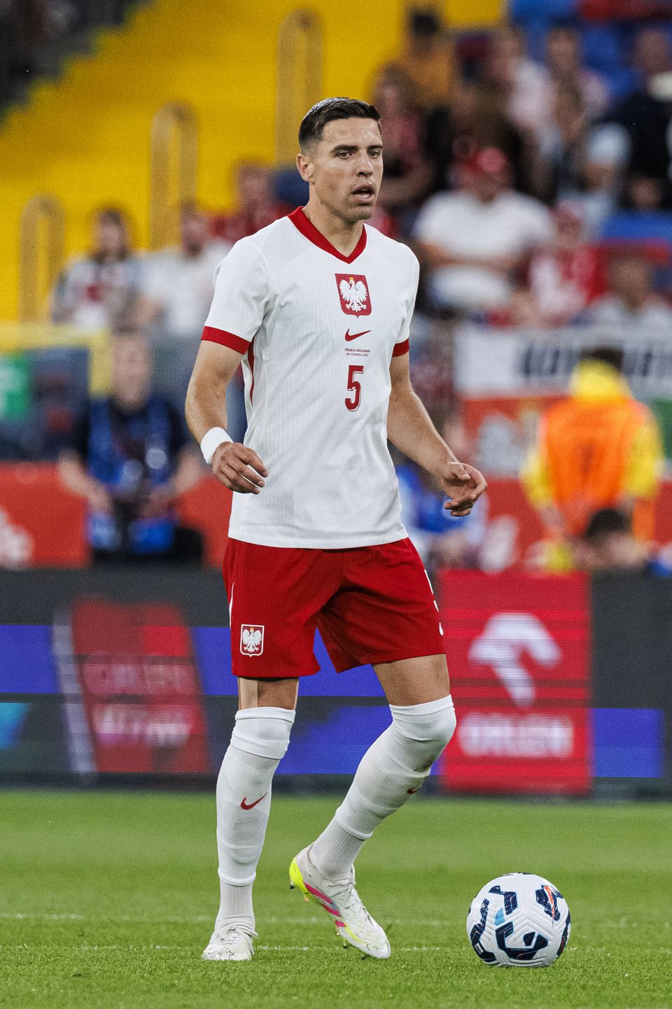 CHORZOW, POLAND - JUNE 6: Jan Bednarek of Poland controls the ball during the International Friendly match Poland and Moldova at Silesian Stadium on June 6, 2025 in Chorzow, Poland. (Photo by Maciej Rogowski/Eurasia Sport Images/Getty Images)