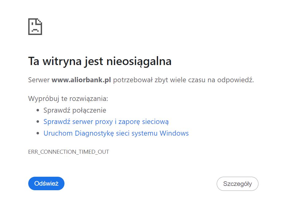 Problemy z logowaniem do Alior Banku