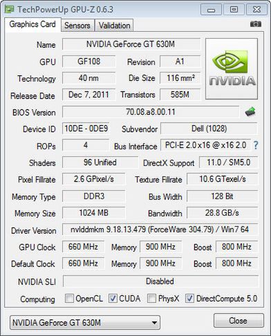 Dell Vostro 3460 – test [14", Core i5-3210M, GeForce GT 630M] 17