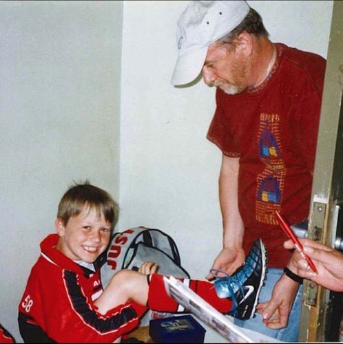 Jeremiah Dąbrowski z ojcem Ryszardem. Zdjęcie z czasów dzieciństwa (fot. Archiwum Prywatne)