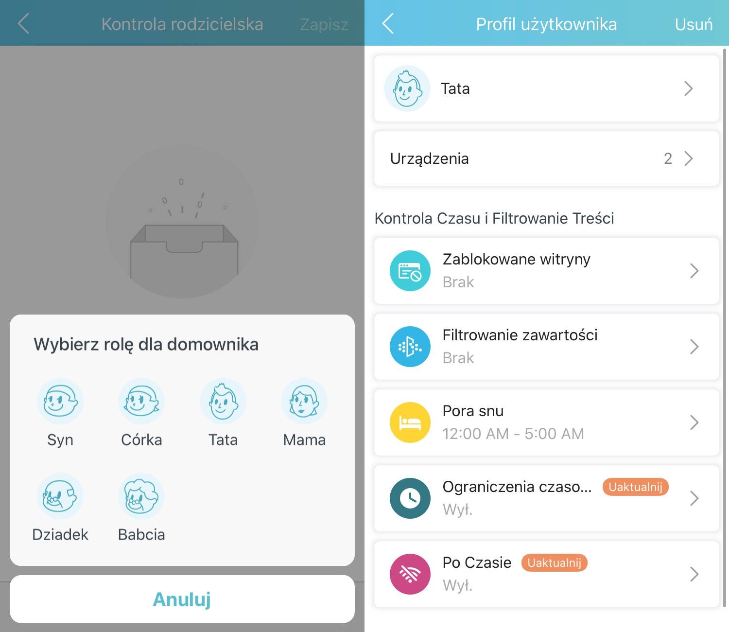 TP-Link Archer AX73 - Home Shield kontrola rodzicielska