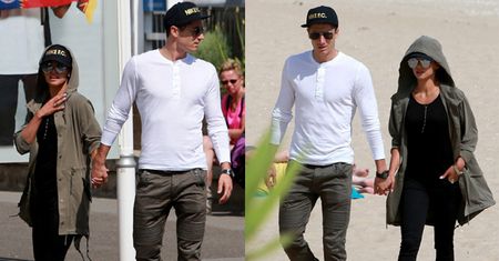 Robert i Ania Lewandowscy spacerują po plaży (ZDJĘCIA)