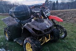 Zatrzymano dwóch nastolatków na quadzie i motocyklu. Jeden próbował rozjechać strażnika leśnego