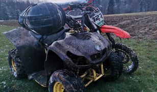 Zatrzymano dwóch nastolatków na quadzie i motocyklu. Jeden próbował rozjechać strażnika leśnego