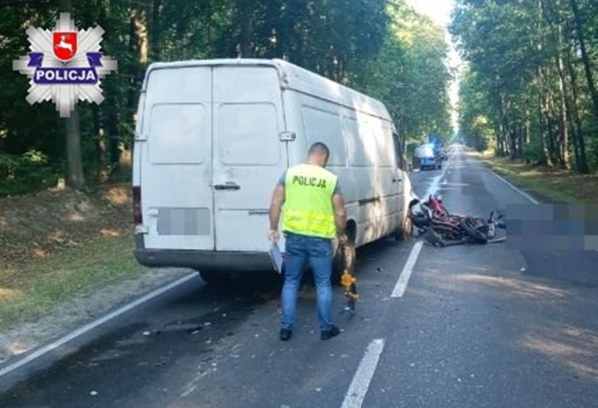 Kryńszczak. W śmiertelnym wypadku zginął motocyklista (KWP Lublin)