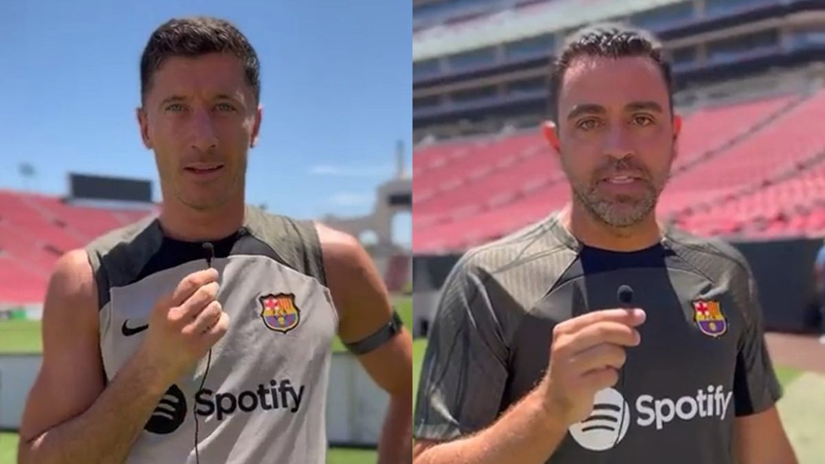 Zdjęcie okładkowe artykułu: Twitter / FCBarcelona_es / Na zdjęciu: Lewandowski i Xavi