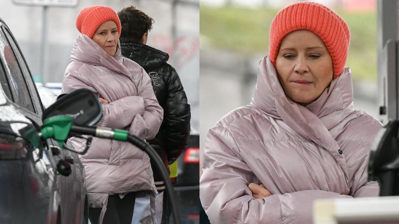 Małgorzata Kożuchowska spotkała się z Miśkiem Koterskim, po czym pojechała na stację paliw