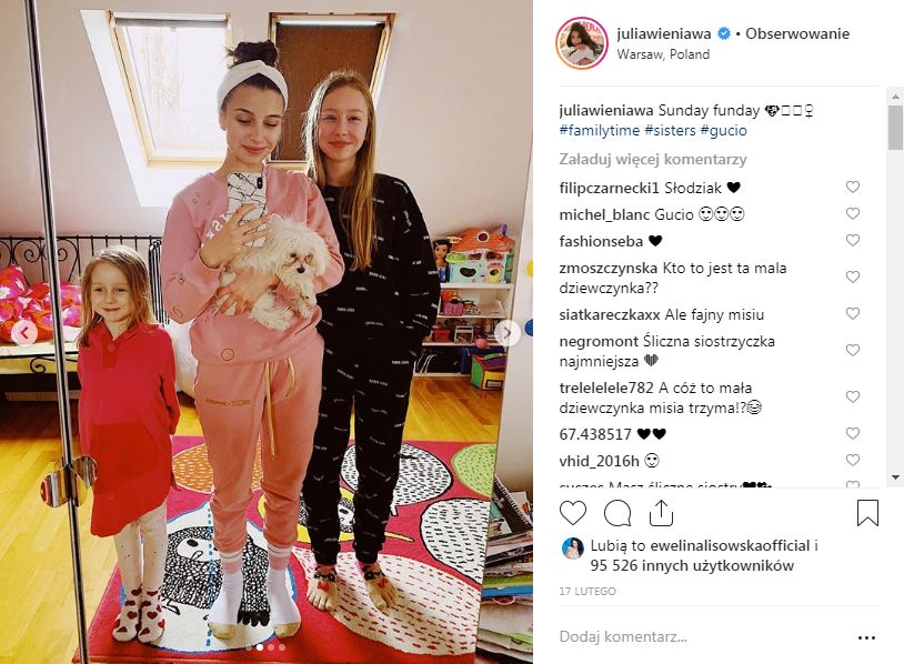 Julia Wieniawa z siostrami Kornelią i Wiktorią. 