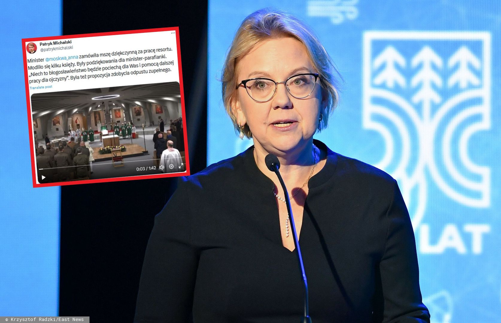 Tak wyglądała msza resortu, którą zamówiła minister Anna Moskwa