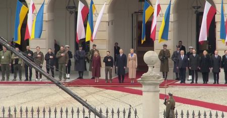 Wołodymyr Zełenski w Polsce. Oficjalne powitanie w Pałacu Prezydenckim