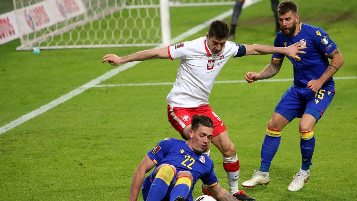 Robert Lewandowski w meczu z Andorą