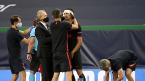 Liga Mistrzów: RB Lipsk - Atletico Madryt. Ostre starcie w powietrzu, polała się krew