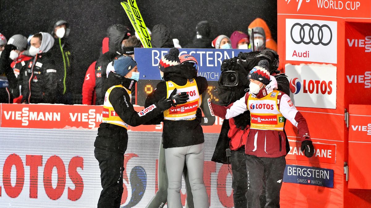 Andrzej Stękała, Piotr Żyła, Dawid Kubacki i Kamil Stoch